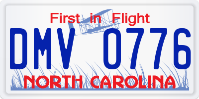 NC license plate DMV0776