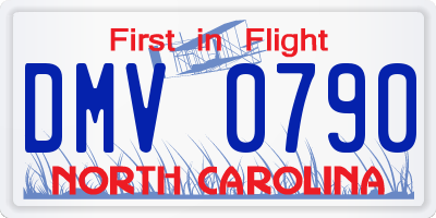 NC license plate DMV0790