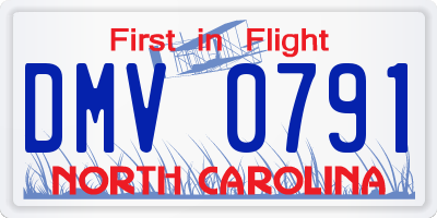 NC license plate DMV0791