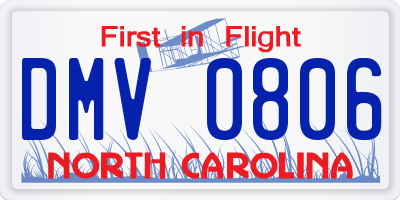NC license plate DMV0806