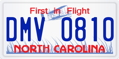 NC license plate DMV0810