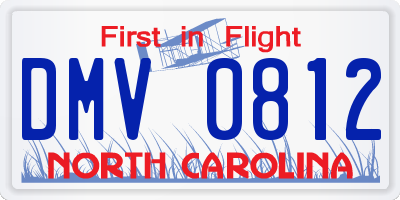 NC license plate DMV0812