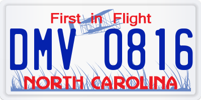 NC license plate DMV0816