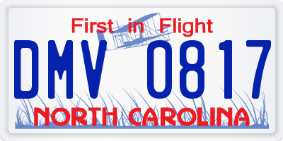 NC license plate DMV0817
