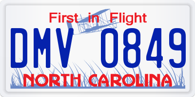 NC license plate DMV0849
