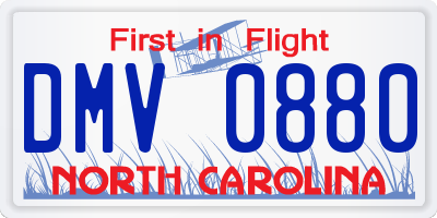 NC license plate DMV0880
