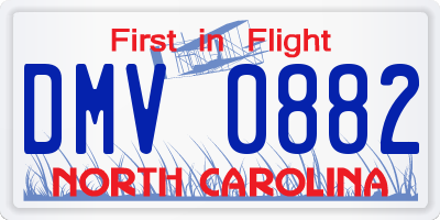 NC license plate DMV0882