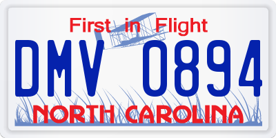 NC license plate DMV0894