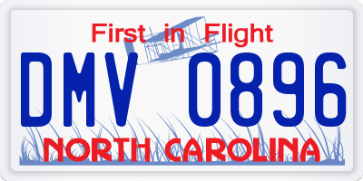 NC license plate DMV0896