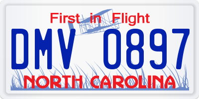 NC license plate DMV0897