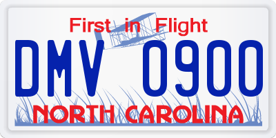 NC license plate DMV0900