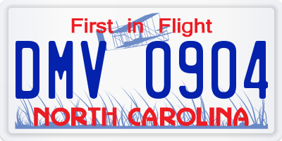 NC license plate DMV0904
