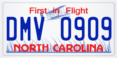 NC license plate DMV0909