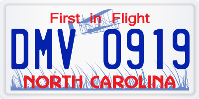 NC license plate DMV0919