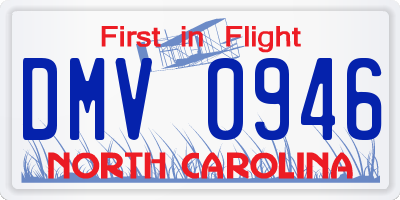 NC license plate DMV0946