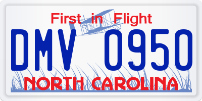 NC license plate DMV0950