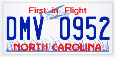 NC license plate DMV0952