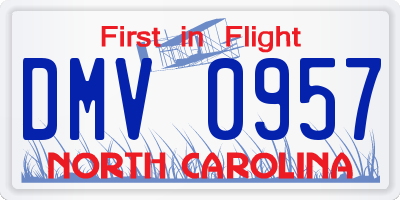 NC license plate DMV0957