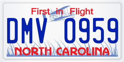 NC license plate DMV0959