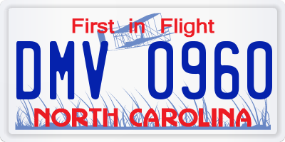 NC license plate DMV0960