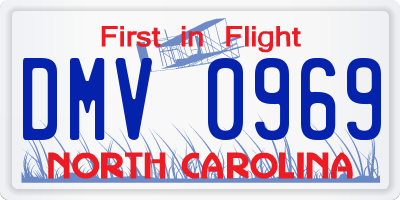 NC license plate DMV0969