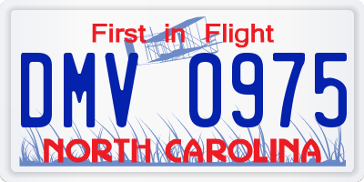 NC license plate DMV0975