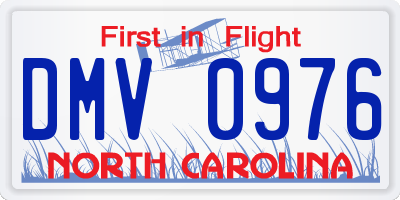 NC license plate DMV0976