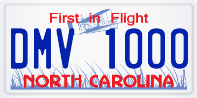 NC license plate DMV1000