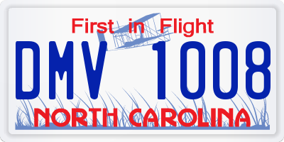 NC license plate DMV1008