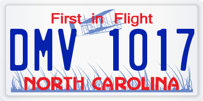 NC license plate DMV1017