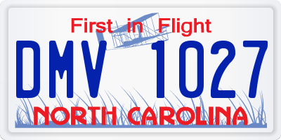 NC license plate DMV1027