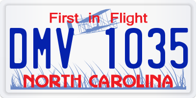 NC license plate DMV1035