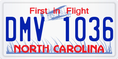 NC license plate DMV1036