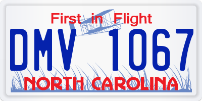 NC license plate DMV1067
