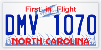 NC license plate DMV1070