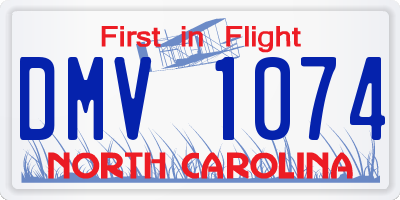 NC license plate DMV1074