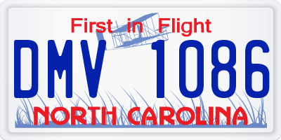 NC license plate DMV1086