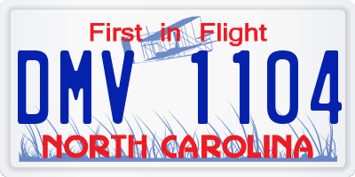 NC license plate DMV1104
