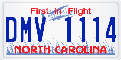 NC license plate DMV1114