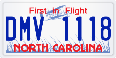 NC license plate DMV1118
