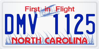 NC license plate DMV1125