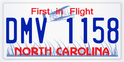 NC license plate DMV1158