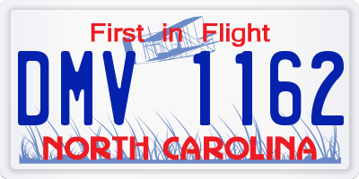 NC license plate DMV1162