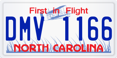 NC license plate DMV1166