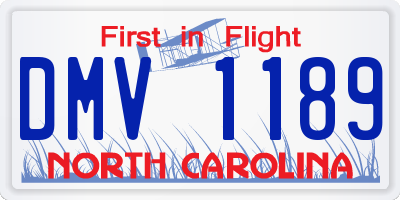 NC license plate DMV1189