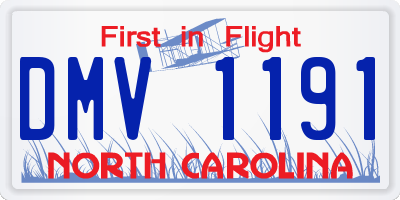 NC license plate DMV1191