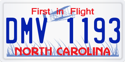 NC license plate DMV1193