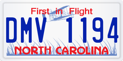 NC license plate DMV1194