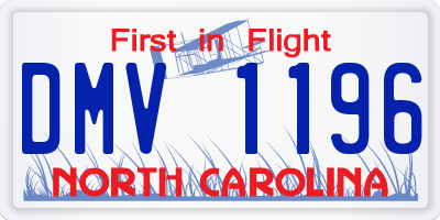 NC license plate DMV1196