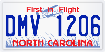 NC license plate DMV1206